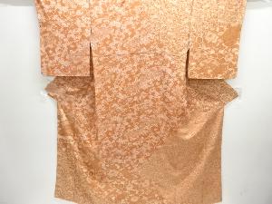 家屋に草花模様付け下げ小紋着物(重ね衿付き)